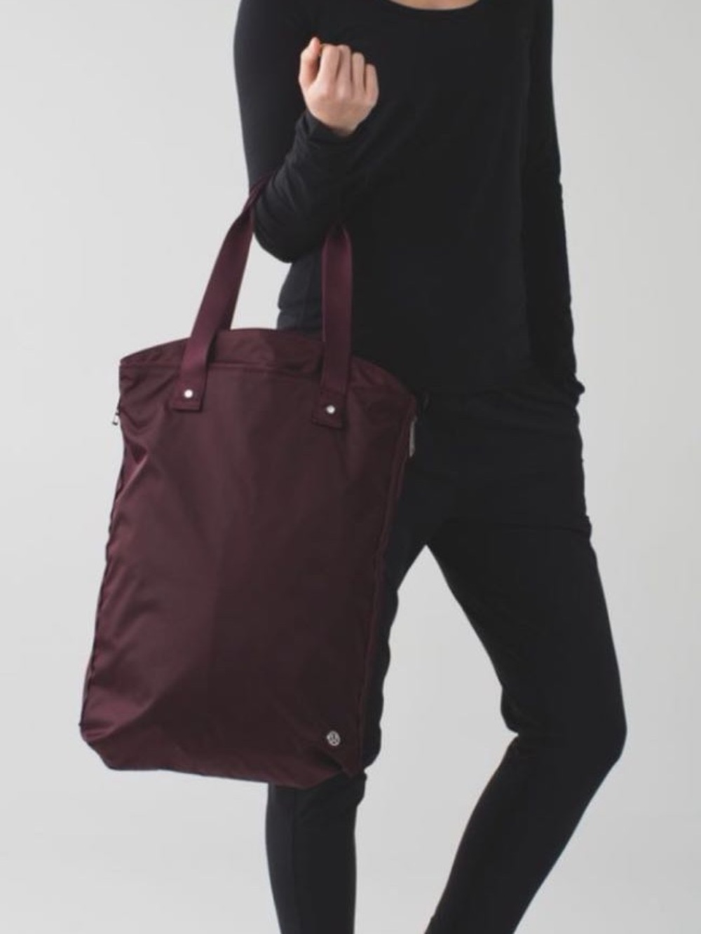 Lululemon Bring It Om Gym Travel Tote Yoga Workout Bag Wine Red Maroon Burgundy